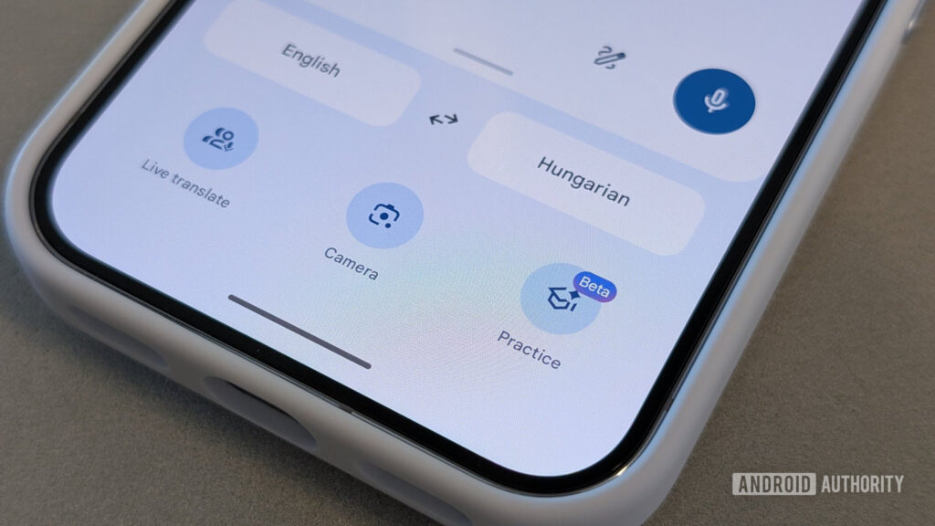 Google Translate home screen