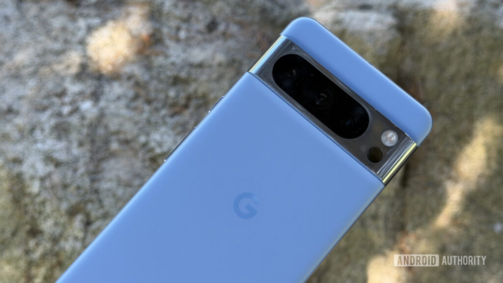 Google Pixel 8 Pro on rock