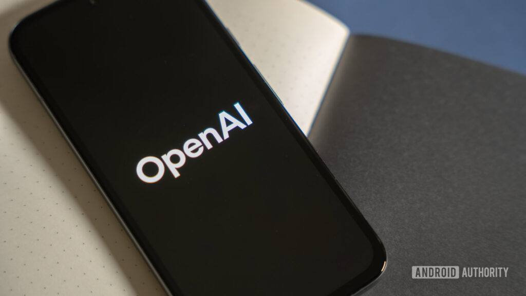 Open AI ChatGPT logo on phone stock photo 2