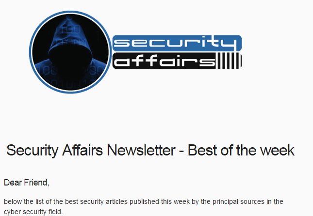 Security Affairs newsletter Round 584 by Pierluigi Paganini – INTERNATIONAL EDITION
