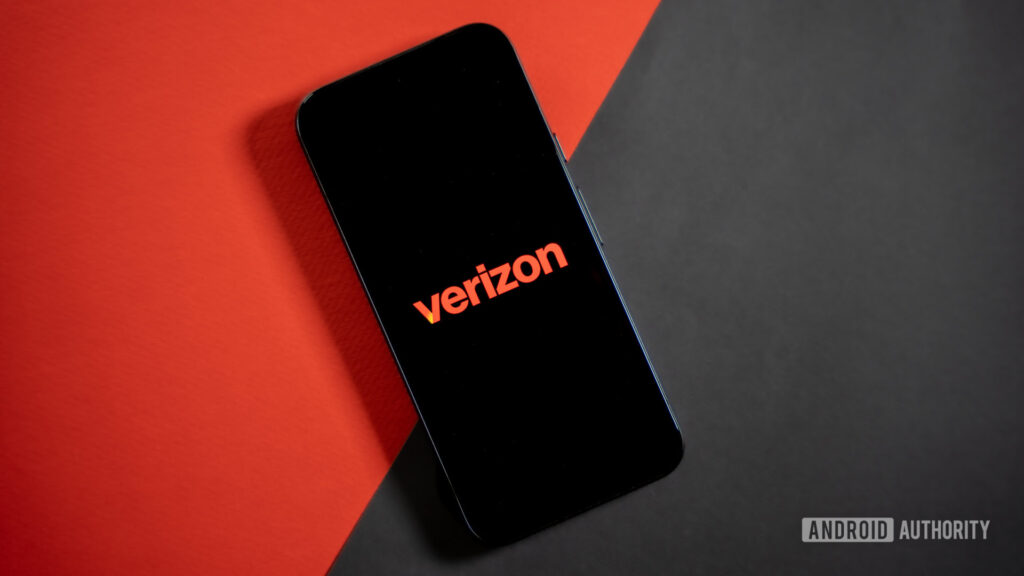 Verizon Wireles logo on phone stock photo 3
