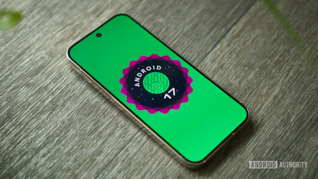The Android 17 logo on a Pixel phone.